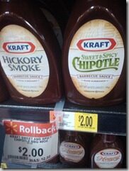 Kraft Barbeque Sauce–$1.00