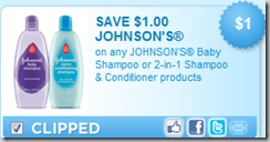 New Printable Coupon for Johnson’s Baby Shampoo!