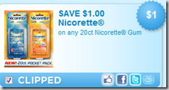 Save $1.00 on Nicorette Gum!