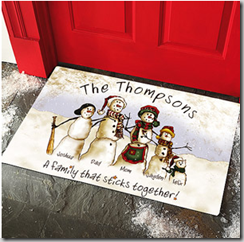 Walmart Value of the Day: Personalized Snowman Doormat!