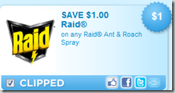 New Printable Coupon for Raid Ant & Roach Spray!