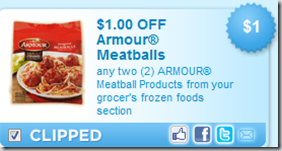 New Printable Coupon for Armour Meatballs!