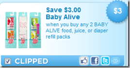 Save $3 on Baby Alive Products!