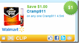 New $1 Printable Coupon for Cramp911!