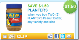 Planters Peanut Butter for $1.23!