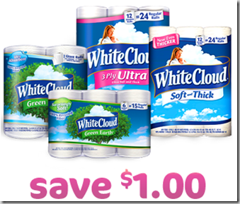 Save $1 on White Cloud Toilet Paper!