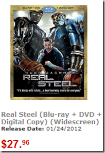 Save $5.00 on Real Steel 3 Disc Set!