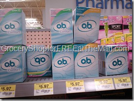 Save $.75 on o.b. Products!