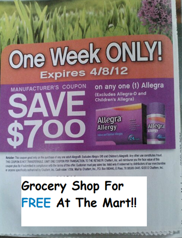 FREE Allegra with $1.06 overage!