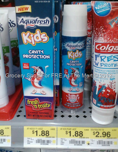 AquaFresh Kid’s Toothpaste Just $.88!