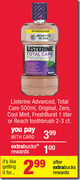 Listerine For $2.99 at Walmart or $1.99 at CVS!