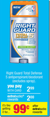FREE Right Guard Deodorant with Overage!