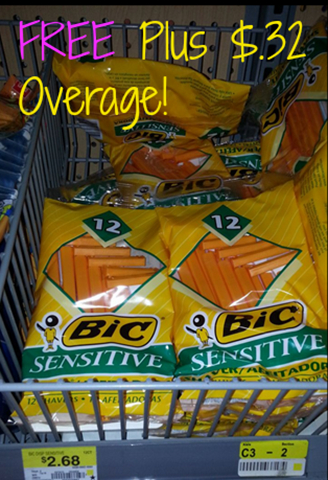 FREE Bic Razors At Walmart PLUS $.32 Overage!