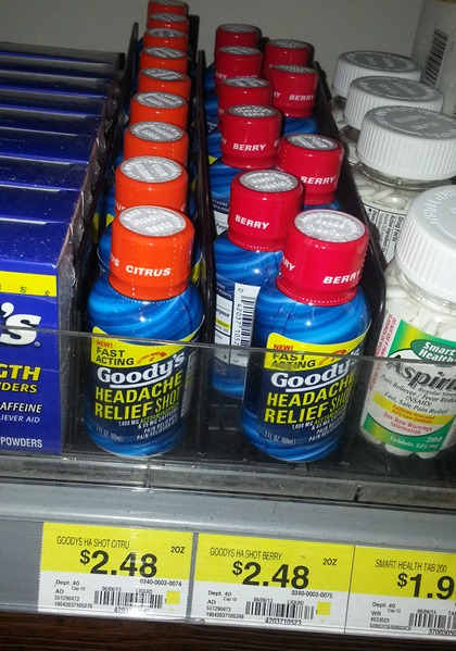 Goody's Headache Relief Shots at Walmart