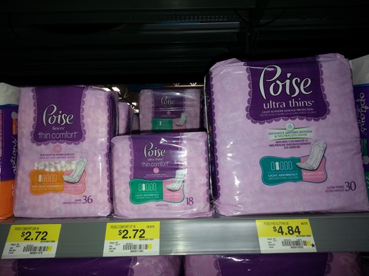Poise Pads as low as $0.72 at Walmart!