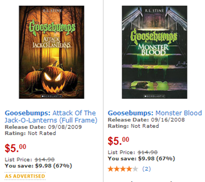 Goosebumps DVDs Just $3.00 at Walmart!