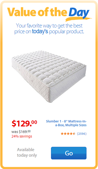 Walmart Value of the Day: Slumber Mattress in a Box Starting at $129