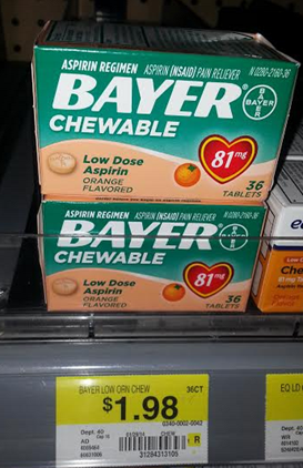 Bayer Chewable Aspirin Just $0.98