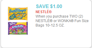 Nestle or Wonka Fun Size coupon