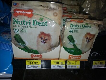 Nylabone Nutrident Dog Chews are $8.00 at Walmart!