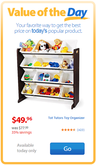 Walmart Value of the Day: Tot Tutors Toy Organizer Just $49.96!