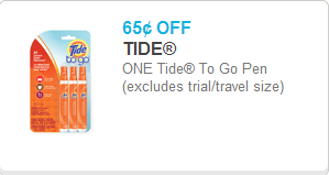 Tide to go Pens coupon