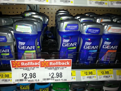 Half Price Speed Stick Gear Deodorant at Walmart!