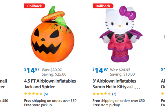 Halloween Inflatables as low as $4.97 + FREE Store Pick Up!