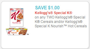 special k cereal and nourish hot cereal coupon
