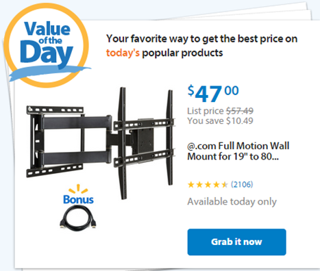 Walmart Value of the Day: HDTV Wall Mount Just $47!