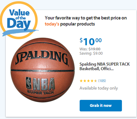 Walmart Value of the Day: Spalding NBA Super Tack Basketball Just $10!