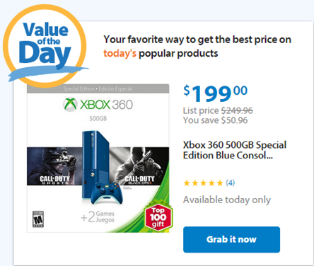 Walmart Value of the Day: Walmart Exclusive Xbox 360 Just $199!