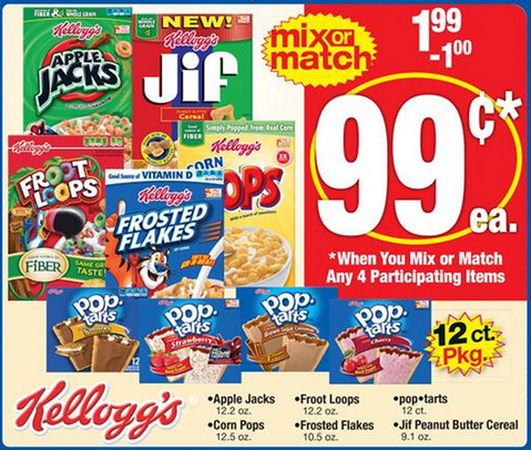 Last Chance: Walmart Price Match Deal: Kellogg’s Cereal Just $.49! Pop Tarts Just $.66!