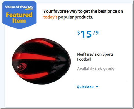 Walmart Value of the Day:Nerf Firevision Sports Football Just $15.79!