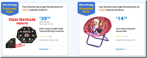 Walmart Value of the Day: Great Deals on a Poker Set or a Saucer Chair!