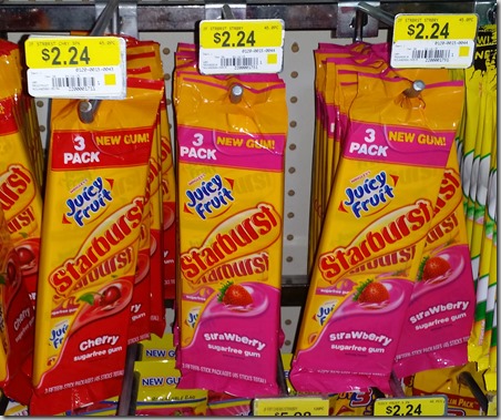 Juicy Fruit Starburst Gum 3pks Just $1.49 at Walmart!