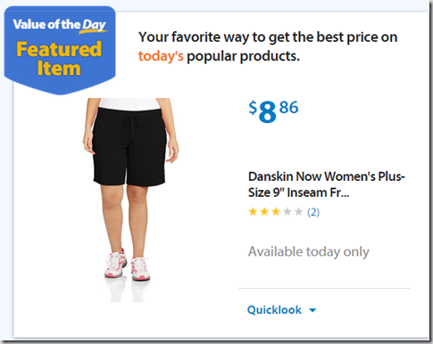 Walmart Value of the Day: Danskin Shorts for $8.86 and Shirts for $11.96!