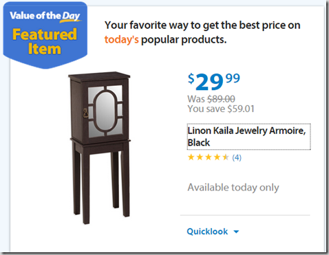 Walmart Values of the Day: Linon Kalla Armoire for $29.99 or Fishing Bundle for $19.96!