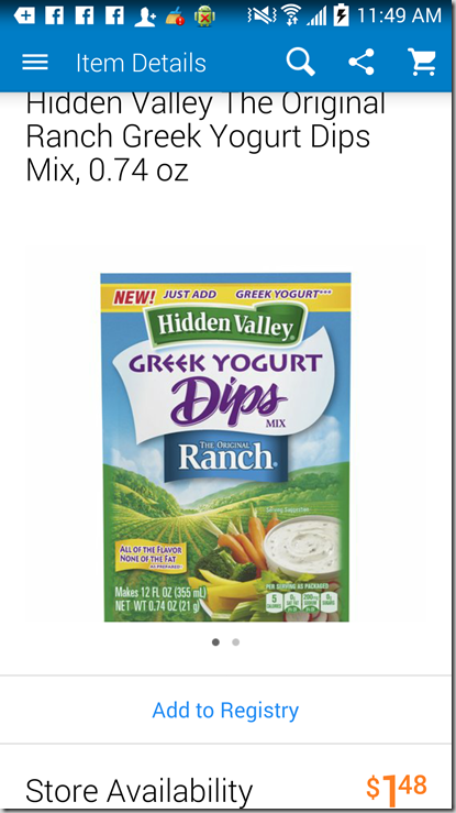 FREE Hidden Valley Greek Yogurt Dip Mix at Walmart!
