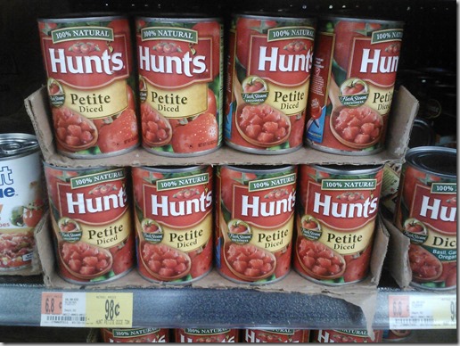 Hunt’s Tomatoes Just $.45 a Can at Walmart!