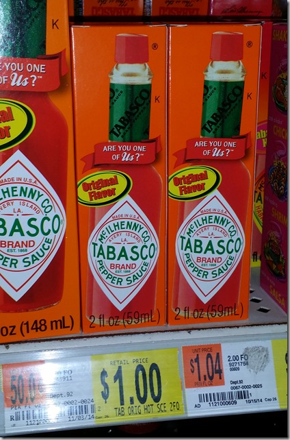 Tabasco Sauce Just $.30 at Walmart!