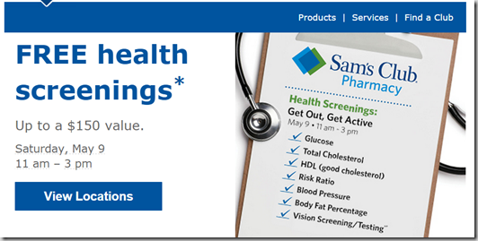 FREE Health Screening This Weekend at Sam’s Club!