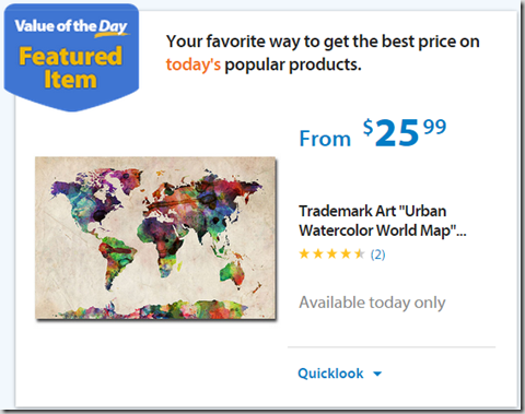 Walmart Values of the Day: Watercolor World Map Just $25.99 or Women’s Jacket for $12!
