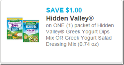 FREE Hidden Valley Greek Yogurt Dip Mix at Walmart!