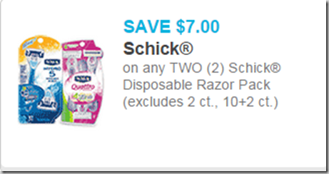 New High Dollar Coupons for Schick Razors Makes Them Better Than Half Price at Walmart!