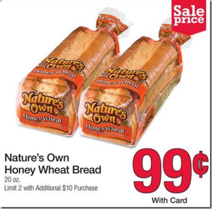 Walmart Price Match Deal: Nature’s Own Honey Wheat Bread Just $.62!