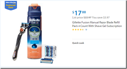 Walmart Values of the Day: Gillette Fusion Razor for $17 or Faded Glory Dress for $7!