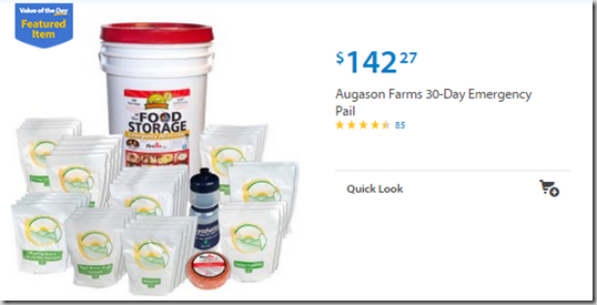 Walmart Values of the Day: Augason Farms Emergency Food for $142.27 or Energy Power Base Speaker for $128!