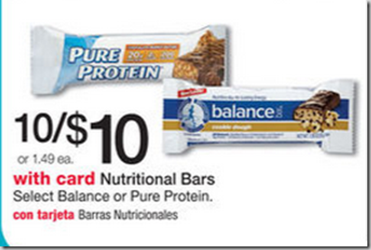 FREE Pure Protein and balance Bars at Walmart!