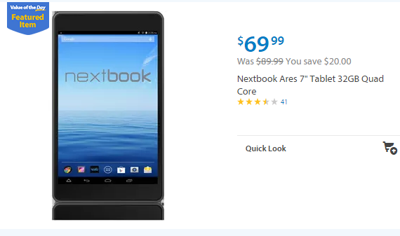 Walmart Values of the Day: HP Laptop for $490.91 or Nextbook Tablet for $69.99!
